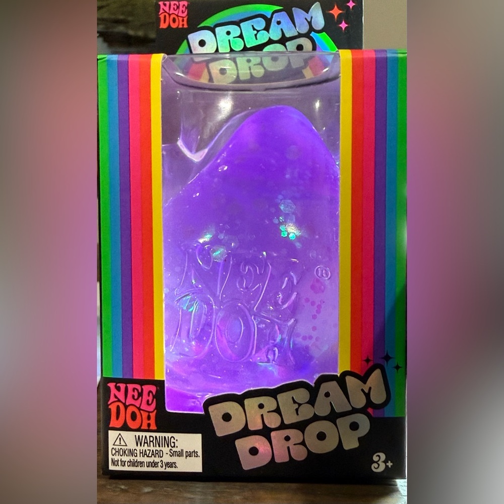 Schylling NeeDoh Dream Drop Squishy Toy - Purple with Glitter